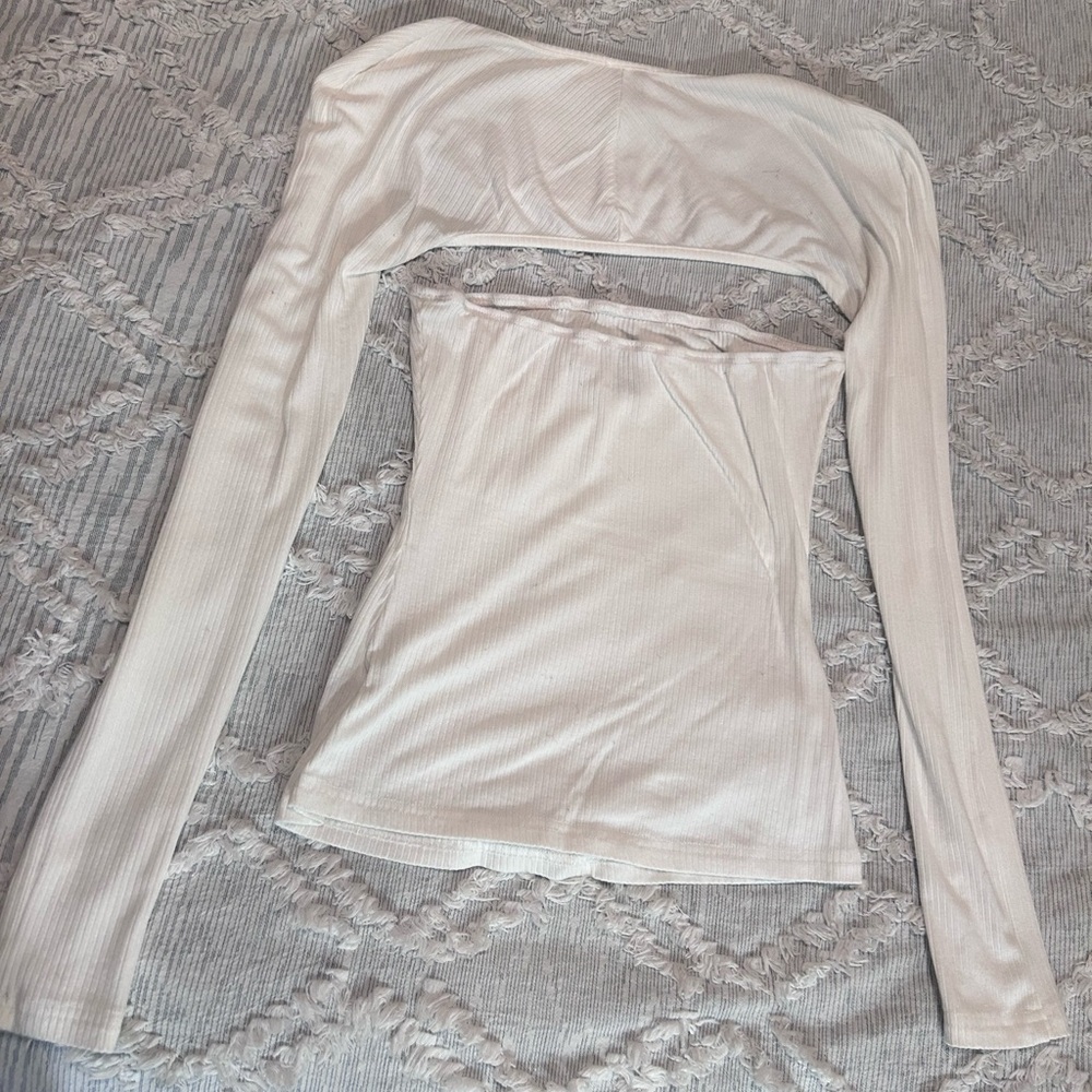 Princess Polly - Long Sleeve Bolero Top - White - Picture 3 of 6